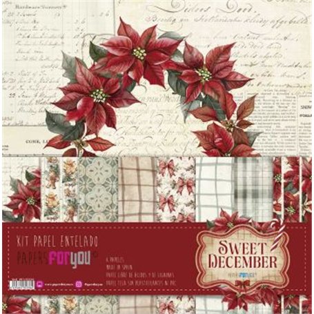 Colección Papel Tela Scrap "Sweet December" 30x30cm.