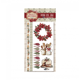 Rub On 3D Transfers "Sweet December" 12x25cm.