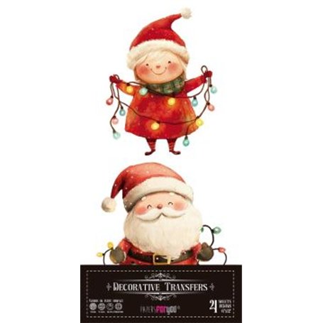 Decor Transfers Santa & Friends 15x30cm. 4 Hojas.