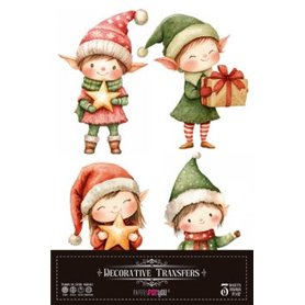 Decor Transfers Santa & Friends 20x30cm. 3 Hojas.