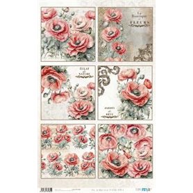 Papel De Arroz " La Vie En Fleurs Poppy V"  54x33cm