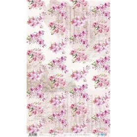 Papel De Arroz " La Vie En Fleurs Pink Orchid IV"  54x33cm