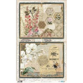 Papel De Arroz " La Vie En Fleurs Bug´s Gardem V"  54x33cm