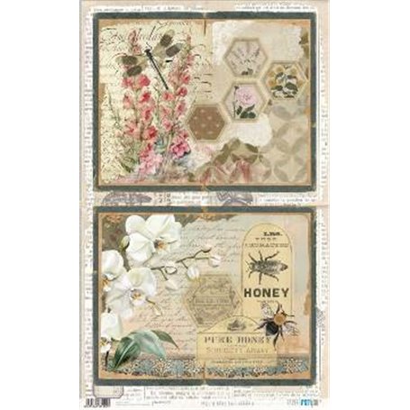 Papel De Arroz " La Vie En Fleurs Bug´s Gardem V"  54x33cm