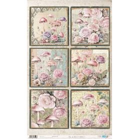 Papel De Arroz " La Vie En Fleurs Blushrooms V"  54x33cm