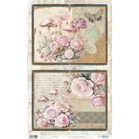 Papel De Arroz " La Vie En Fleurs Blushrooms VI"  54x33cm