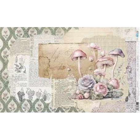 Papel De Arroz " La Vie En Fleurs Blushrooms I"  54x33cm