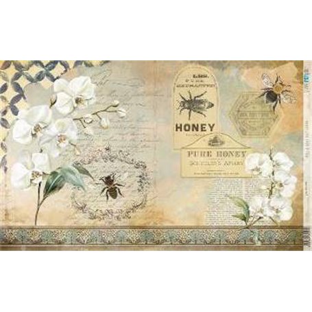 Papel De Arroz " La Vie En Fleurs Bug´s Gardem I"  54x33cm