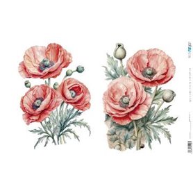 Papel De Arroz " La Vie En Fleurs Poppy VIII"  54x33cm