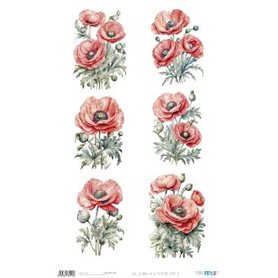 Papel De Arroz " La Vie En Fleurs Poppy IX"  54x33cm