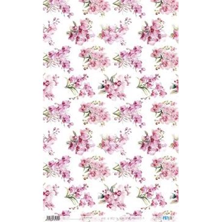 Papel De Arroz " La Vie En Fleurs Pink Orchid X"  54x33cm