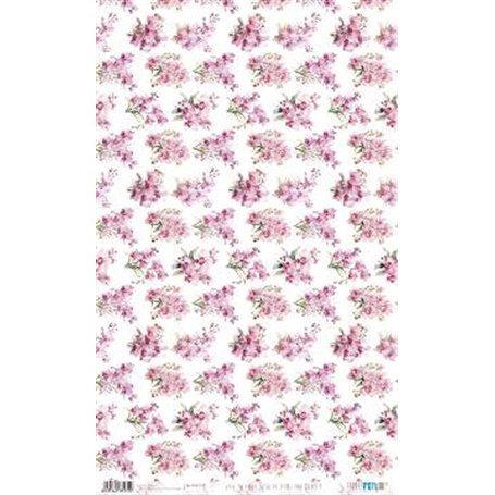 Papel De Arroz " La Vie En Fleurs Pink Orchid XI"  54x33cm