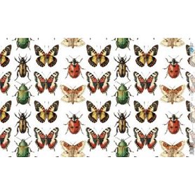 Papel De Arroz " La Vie En Fleurs Bug´s Gardem X"  54x33cm