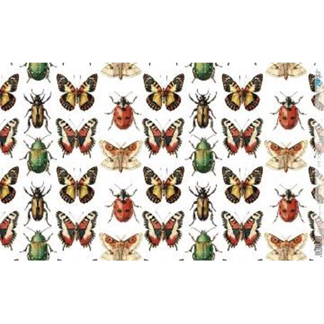 Papel De Arroz " La Vie En Fleurs Bug´s Gardem X"  54x33cm