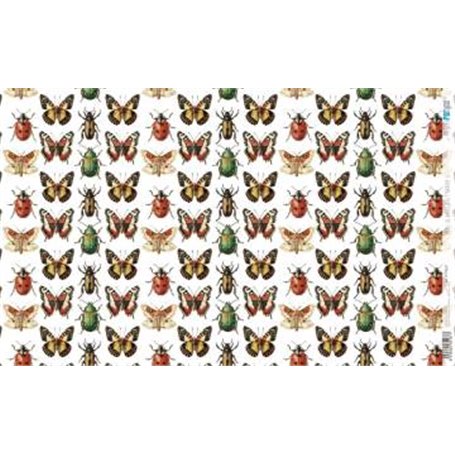 Papel De Arroz " La Vie En Fleurs Bug´s Gardem XI"  54x33cm