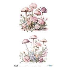 Papel De Arroz " La Vie En Fleurs Blushrooms VIII"  54x33cm