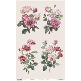 Papel De Arroz " La Vie En Fleurs Vintage Rose III"  54x33cm