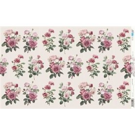 Papel De Arroz " La Vie En Fleurs Vintage Rose IV"  54x33cm