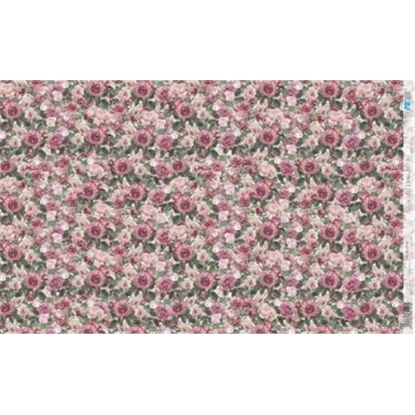 Papel De Arroz " La Vie En Fleurs Vintage Rose VI"  54x33cm