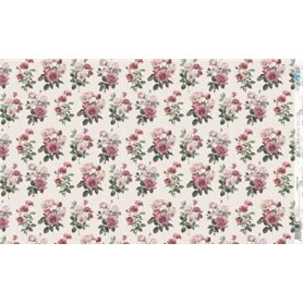 Papel De Arroz " La Vie En Fleurs Vintage Rose V"  54x33cm