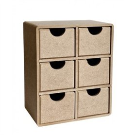 Caja DM 6 cajones 20x20x13 cm