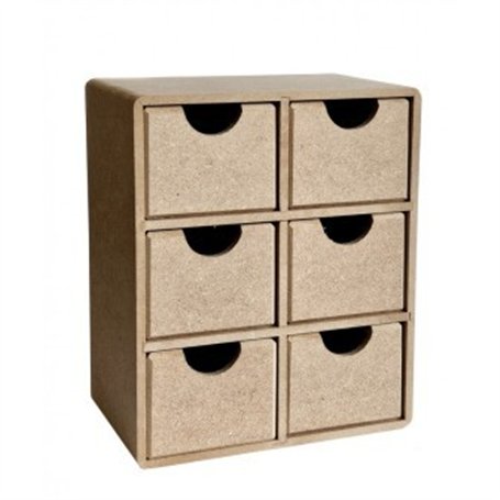 Caja DM 6 cajones 20x20x13 cm