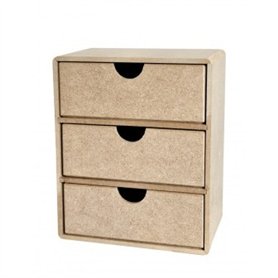 Caja DM 3 cajones 20x24x13 cm