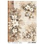 Rice Paper A4 White Poinsettia