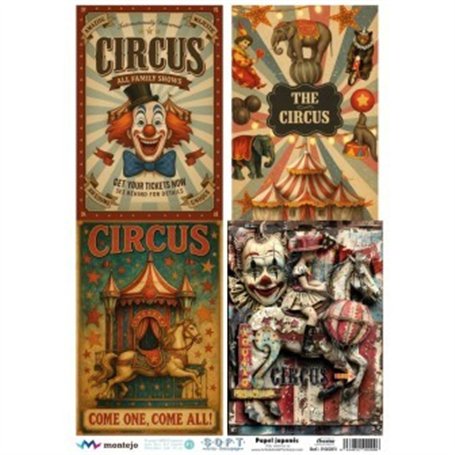 PAPEL DE ARROZ JAPONES Circo A3 30x41cm