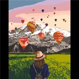 Lienzo prediseñado REST MOUNTAINS 35x45cm ROSA