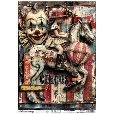 PAPEL DE ARROZ JAPONES Circo A3 30x41cm