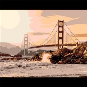 Lienzo prediseñado GOLDEN GATE S.F. 35x45cm ROSA