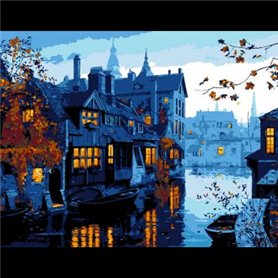 Lienzo prediseñado EVENING LANDSCAPE 35x45cm ROSA