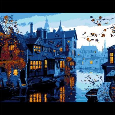 Lienzo prediseñado EVENING LANDSCAPE 35x45cm ROSA