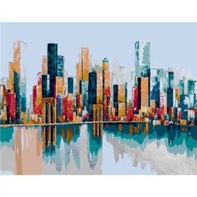 Lienzo prediseñado GOLDEN CITY 35x45cm ROSA