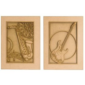 Cuadros DM Capas Saxofon y Guitarra 52x40cm Und.