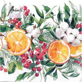 Servilleta impresa WINTER ORANGES 33x33cm
