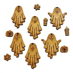 Pendientes Fantasmas 3,5x2,5 cm. en DM