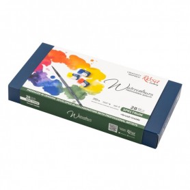 Caja metal 28 Godets + pincel "SPECTRUM" ROSA GALLERY