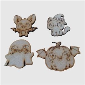 Siluetas Hallowen kwaii DM 6cm aprox.