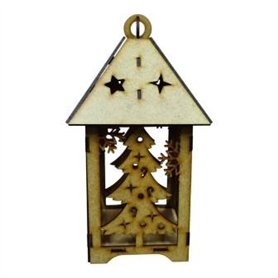 Farol DM Navidad Pinos 14x14x25cm
