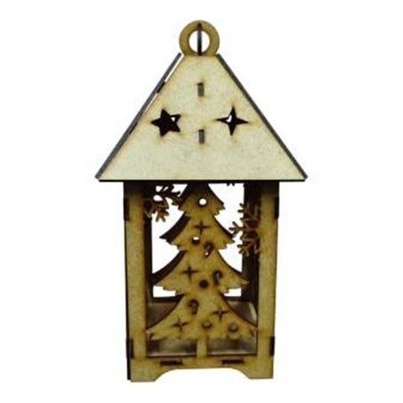 Farol DM Navidad Pinos 14x14x25cm