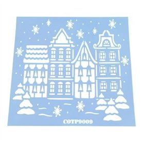 Plantilla Stencil CASAS NAVIDAD COTP9009 30x30cm.