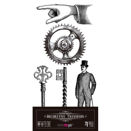 Decorative Transfers Steampunk 15x30cm. 4 Hojas.