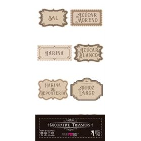 Decorative Transfers  Etiquetas De Cocina 15x30cm. 4Hojas.