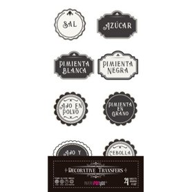 Decorative Transfers Botes De Especias 15x30cm. 4 Hojas.