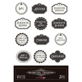 Decor Transfers Botes De Especias 20x30cm. 3 Hojas.