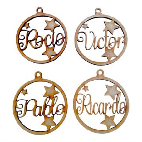 Esfera Personalizada con Estrellas Dm. 10x8,5 aprox.