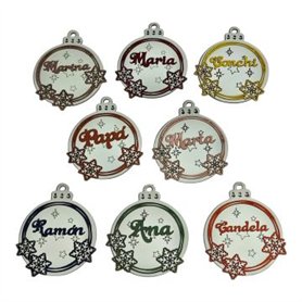 Esfera Personalizada Chapada Blanco. 10x12,5cm. aprox.