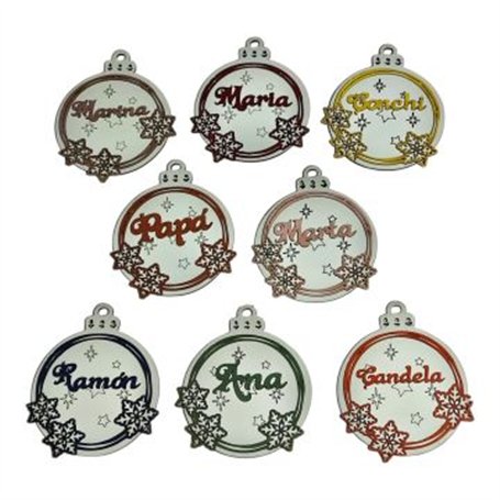 Esfera Personalizada Chapada Blanco. 10x12,5cm. aprox.